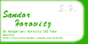 sandor horovitz business card